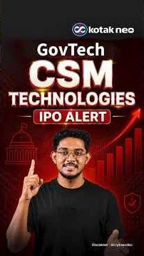CSM Technologies IPO - ₹145 Crore IPO Upcoming IPO Opens June 24–29, 2026 #ipoalert #iporeview