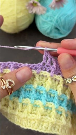 Crochet 😮2 row repeat pattern