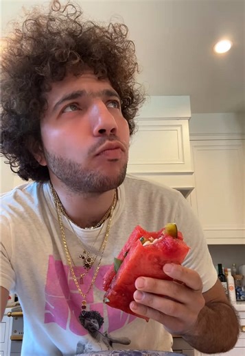 Craving benny’s watermelon pickle sandwich - because why should my lunch make sense? 🤔💭🍉🥪🥒 #cook #chef #recipe #watermelonpicklesandwitch #bennyblanco #selenagomez #fyp