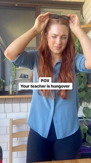Emily Kristopher on Instagram: "Let’s play the quiet game today!!! . . . #reels #teacher #hangover #school #funny #skit #comedy #emilykristopher"