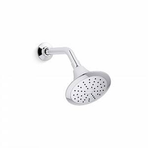 Check The Home Depot's Q&A Before Buying: KOHLER Forte 1-Spray Pattern 5.5 in. Single Wall Mount Fixed Shower Head in Polished Chrome