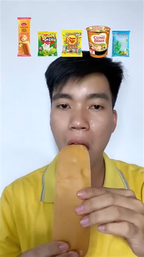 ASMR ăn đồ ăn ngẫu nhiên 😋 mì ly, bánh mì, thạch rau câu