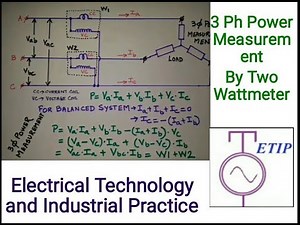 Three Phase Power Measurement By Two Wattmeter Method