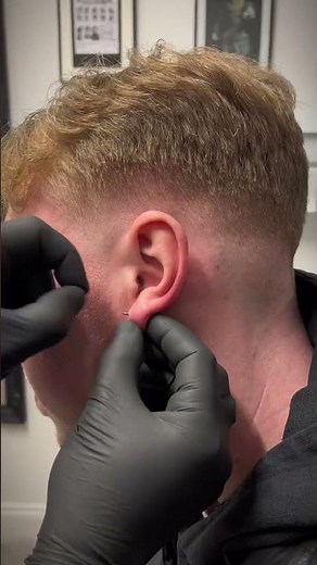 Lobe piercing | Quick ear piercing for this guy