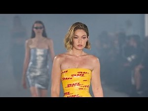 Gigi Hadid Tape dress at Runway 2024