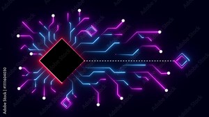 Abstract digital line particle data background connecting technology concept Abstract technological background .Connections Futuristic circuit board with moving electrons PNG Alpha .