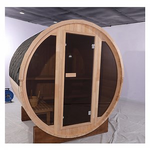 [Hot Item] Sauna Outdoor Wooden Barrel Sauna with Panoramic Window Sauna Room