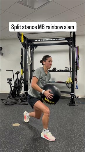 Split stance MB rainbow slam