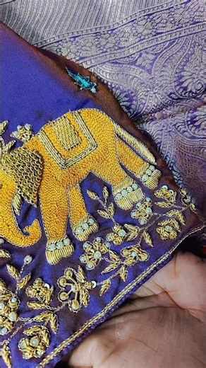 Aari Work Blouse !! #Saree To Copy Design Blouse Hand Work #Saree latkan #shorts #ytshorts#trending