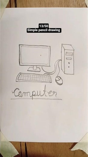 how to draw a computer 🖥️ easily with pencil. #drawing #drawingreferences #sketchings #sketchbook