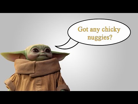 Baby Yoda with subtitles while looking for chicky nuggies | Baby Yoda meme