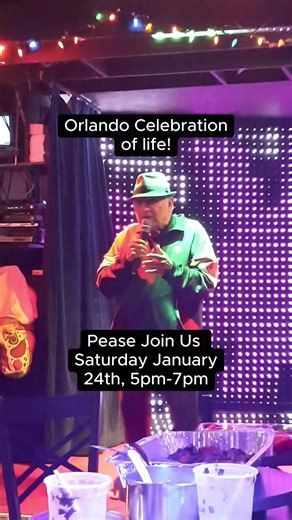 🕊️ Join us as we celebrate the life of our longtime regular, Orlando. The celebration will be held on Saturday, January 24, from 5pm to 7pm. 🕊️
