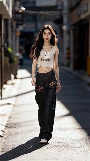 穿上这条复古牛仔裤，瞬间变身慵懒时髦精！ #早春新衣穿搭 #美式复古 #时髦精 #慵懒风穿搭 #Linecode