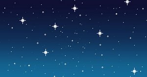 Starry sky, pixel background with stars. Pixel art for game, 8 bit. Seamless looping animation