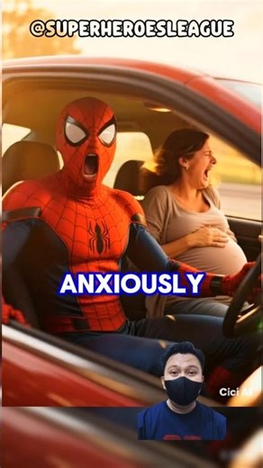 villain & superhero drove anxiously with pregnant woman 💥 Avengers Marvel Character #shorts #marvel