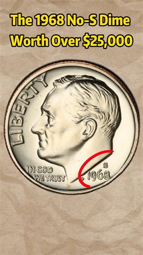 The 1968 No-S Dime Worth Over $25,000 #coin #dime #coincollecting #treasurehunt #rarecoins | HeritCoin