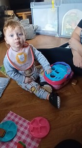 This is Adam, one of our amazing 'Tinystarters' on a recent Tinystart home visit. Adam was born at 31 weeks gestation in May 2022 and has been engaging on our Tinystart home programme for the past year. Adam is such a determined and happy little boy who enjoys participating in all activities alongside his Mum and Family Visitor . Adam is working on his problem solving skills, fine motor development, hand - eye coordination, dexterity and precision here! Adam just loves a challenge and the sense 