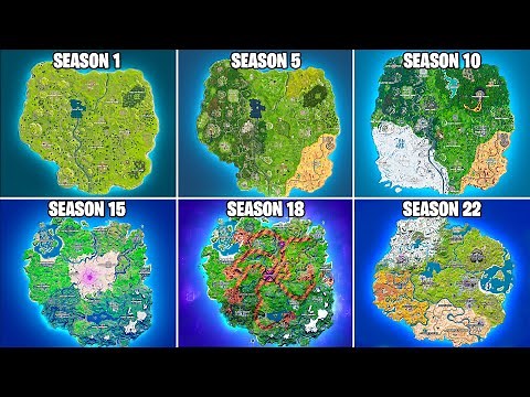 Evolution of Fortnite Map (Chapter 1 Season 1 - Chapter 3 Season 4)