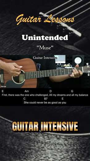 14K views · 277 reactions | Unintended - Muse - Easy guitar chords #unintended #muse #guitarintensive #martinguitar #chordgitar #acousticguitar #acousticcover #acoustic #tutorialgitarmudah #tutorialgitar | Guitar Intensive | Facebook
