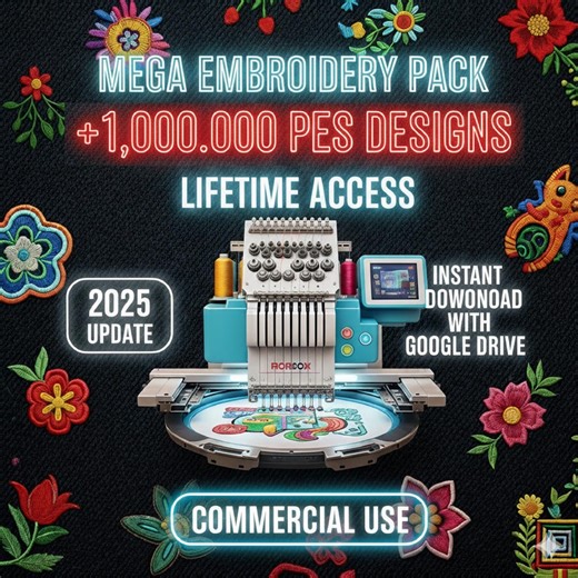 Embroidery Designs Pack: 1,000,000  PES Files for Brother & Baby Lock (instant Download) - Etsy