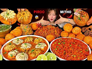 EXTREME SPICY NEPALI MUKBANG😱🔥FRY JHOL MOMO🥟GILO CHATPAEY🌶️PANIPURI + CHOWMEIN | #mikasa