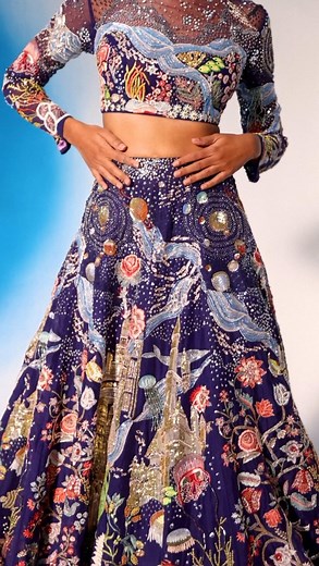 Rahul Mishra | DISCOVER COSMOS Our ‘Cosmos’ 3D hand embroidered lehenga set. Discover our Cosmos series at the Rahul Mishra Flagship Stores in New... | Instagram