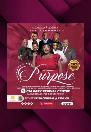 Preserved For Purpose Live Recording - Francesca Rikhotso