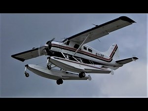 DHC-2 Beaver Seaplane Start-Up & Takeoff De Havilland Canada Float Plane N11PF