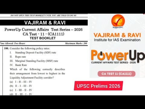 Vajiram Prelims Power Up Current Affairs Test 11 | Vajiram Prelims Current Affairs Test Series 2026