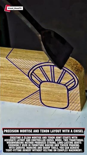 Precision Mortise and Tenon Layout with a Chisel #woodworking #satisfying #carpentry #wood