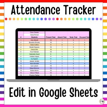 Attendance Tracker, Student Attendance Log, Classroom Management Tool