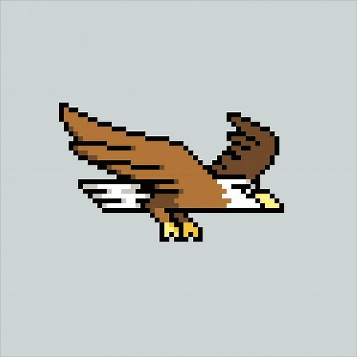 Download Pixel art illustration eagle. Pixelated eagle. eagle bird pixelated for the pixel art game and icon for website and video game. old school retro. for free