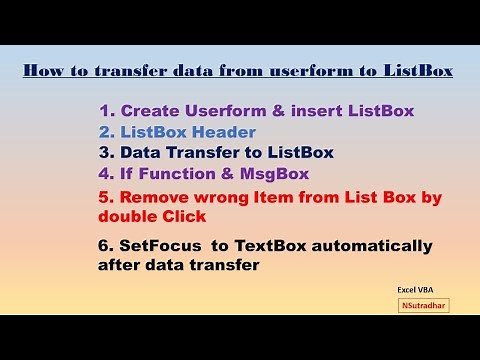How to Transfer Data From Textbox to ListBox In Excel VBA