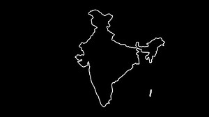 India map outline animation on white background. India Map Borders Outline