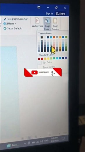 MS Word Page Color Change Trick 🤯 | 5 Second में Page Color करें | Word Short Trick #shorts