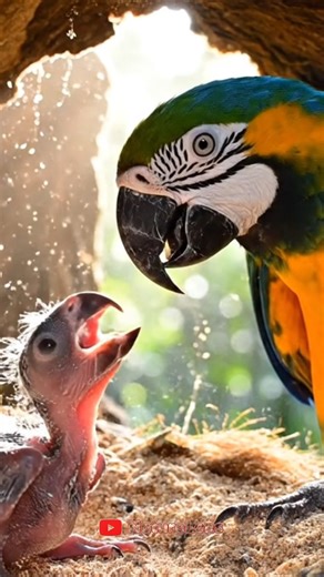 Inside a Real Macaw Nest – Baby Gets Its First Meal 🐣 | Naturelens