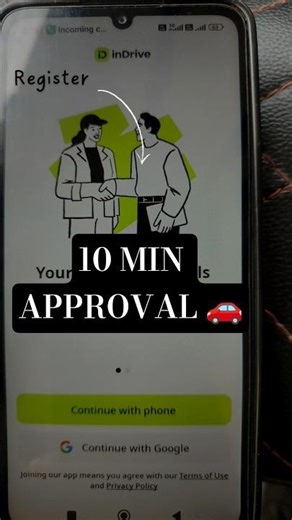 InDriver Cab Registration 🔥 10 Minute Me Approval #bome #indriver #shorts #driver #rider #mha