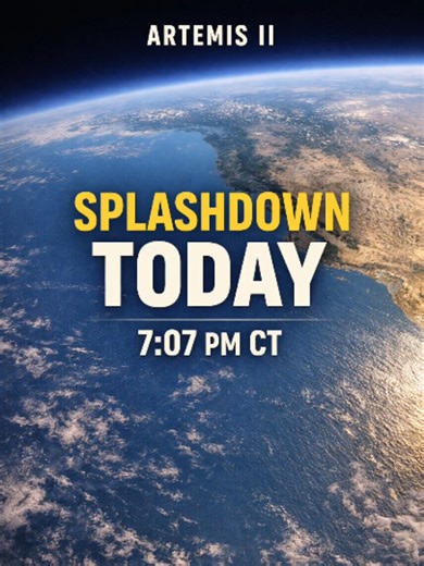 They’re about to return from the Moon… first time humans have done this since Apollo 🚀🌊 Live coverage of the Artemis II Splashdown starts early on NASA. #Artemis #ArtemisSplashdown #NASA #Astronomy #moon