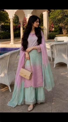 Pastel Suit Set ✨ Elegant Kurta Plazo Design 💖