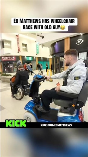Ed Matthews has wheelchair race with old guy😂 #edmatthews