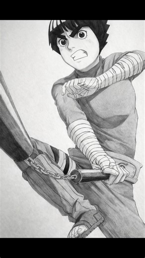Drawing of rock lee #anime #animedrawing