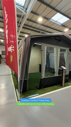 Purely Outdoors on Instagram: "The Isabella Ventura Air Aura 330 is the perfect balance of style, space and simplicity. Designed for touring caravanners who want a premium feel without the fuss, this air awning features a sleek modern design, large windows for plenty of natural light, and Isabella’s renowned build quality throughout. The air system makes pitching quick and straightforward, while the 330 size offers generous living space without overpowering your pitch. Ideal for weekends away or