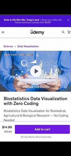 Biostatistics Data visualization with Zero Coding | Udemy Course