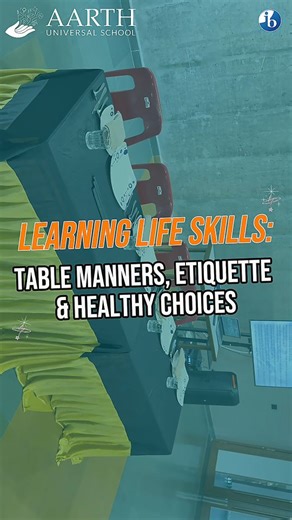 Aarth Universal School on Instagram: "Learning Beyond the Classroom - Table Manners & Etiquette Session Our students from Grades 1 to 9 participated in an engaging and interactive session on Table Manners, Etiquette and Healthy Food Choices, conducted across two well-structured sessions. The experience began with an insightful introduction to different cuisines and the correct use of cutlery. To make learning meaningful, a few students were invited to sit at a formal dining table setup while the