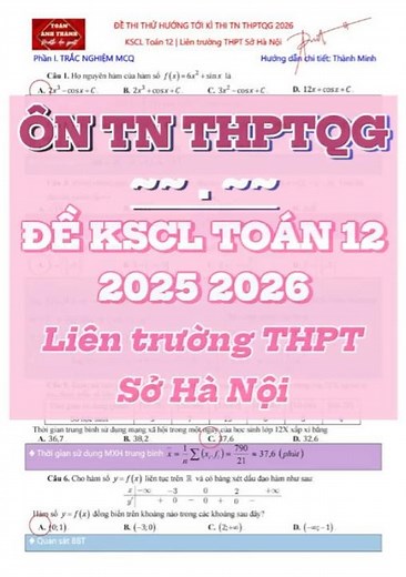 💭 [TOÁN 12] [SLIDE] Liên trường THPT Sở Hà Nội ⚙ Chữa đề KSCL TN THPT QG 2026