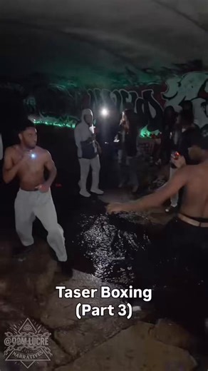 🔥🚨STOLEN: These group young adults had a meeting inside a sewer so they could set up a taser boxing tournament where contestants can be seen ‘throwing electric hands’ underground as the world passed them by from above.