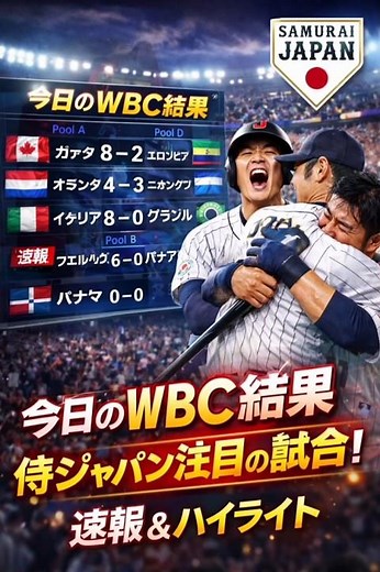 【速報】WBC今日の試合結果！侍ジャパン＆注目の試合ハイライト⚾WBC Today Results & Samurai Japan Highlights | Baseball Shorts #野球
