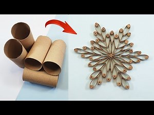 How to Make a Snowflake from Toilet Paper Roll - Easy Snowflake DIY Winter Decor #3