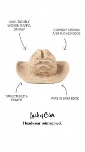 Not all hats are created equal. Discover the difference with our Raffia Cowboy hat—crafted with the finest materials and attention to detail. | Lack of Color