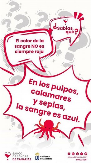 ¿Sabías que el color de la sangre NO es siempre rojo?